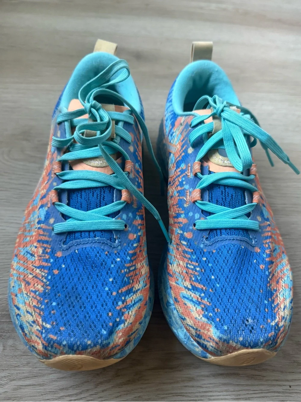 ASICS Women's NOOSA TRI 16 Running Shoes Nature Blue Faded Orange Size 9
